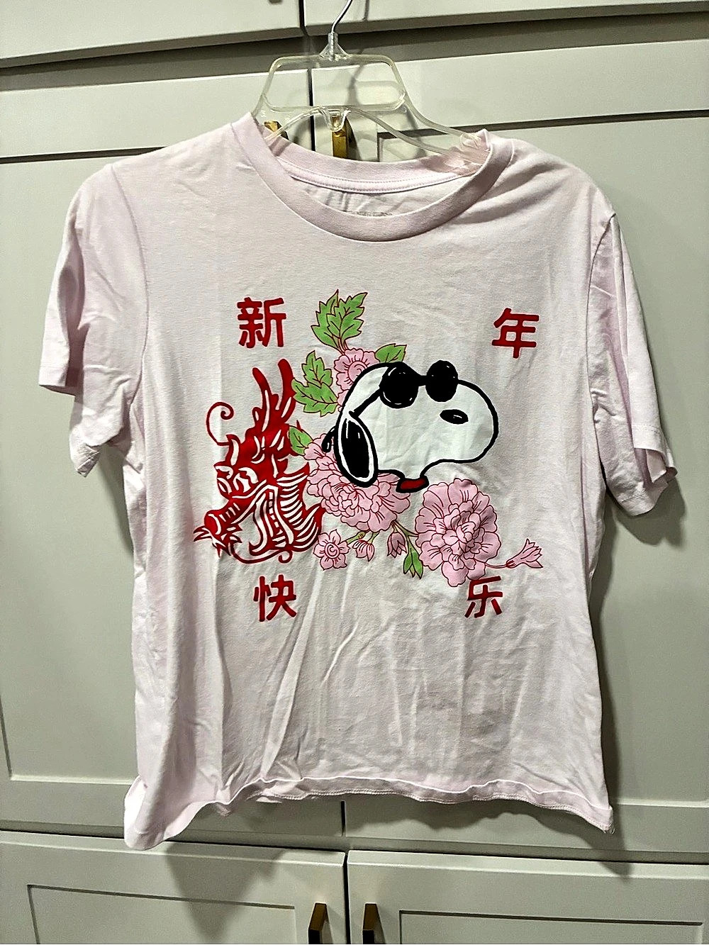 Peanuts Snoopy Graphic Tee in Pink XL